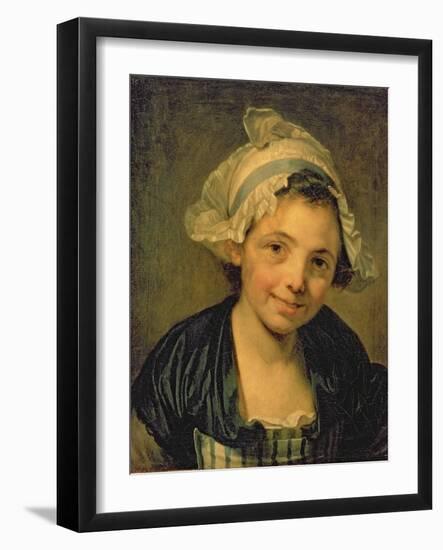 Girl in a Bonnet, 1760s-Jean-Baptiste Greuze-Framed Giclee Print