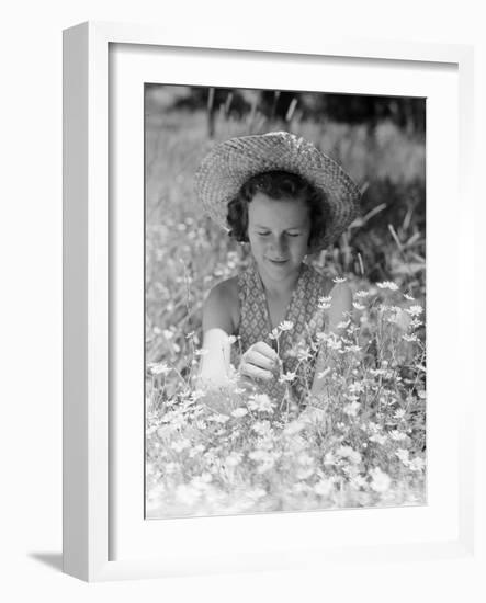 Girl in a Field of Daisies-Philip Gendreau-Framed Photographic Print