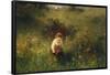 Girl in a Field.-LUDWIG KNAUS-Framed Poster