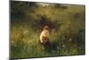 Girl in a Field.-LUDWIG KNAUS-Mounted Premium Giclee Print