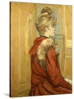 Girl in a Fur, Miss Jeanne Fountain, 1891-Henri de Toulouse-Lautrec-Stretched Canvas