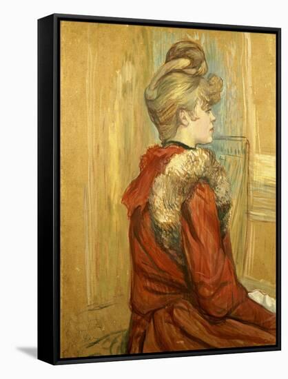 Girl in a Fur, Miss Jeanne Fountain, 1891-Henri de Toulouse-Lautrec-Framed Stretched Canvas