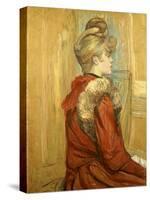 Girl in a Fur, Miss Jeanne Fountain, 1891-Henri de Toulouse-Lautrec-Stretched Canvas