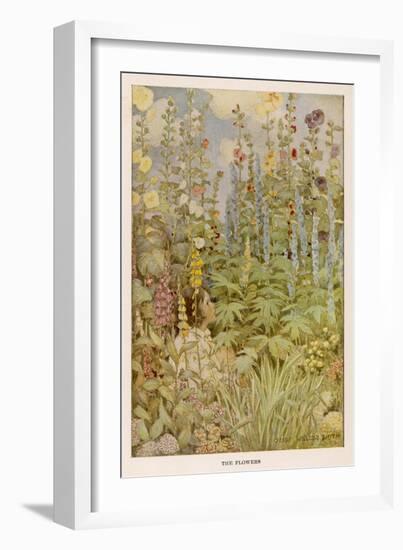 Girl in a Garden 1905-null-Framed Art Print