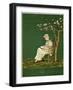 Girl in a Garden, Reading a Book-Kate Greenaway-Framed Art Print