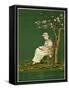 Girl in a Garden, Reading a Book-Kate Greenaway-Framed Stretched Canvas