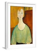 Girl in a Green Blouse, 1917-Amedeo Modigliani-Framed Art Print