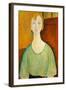 Girl in a Green Blouse, 1917-Amedeo Modigliani-Framed Art Print