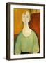 Girl in a Green Blouse, 1917-Amedeo Modigliani-Framed Art Print