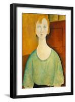 Girl in a Green Blouse, 1917-Amedeo Modigliani-Framed Art Print