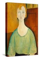 Girl in a Green Blouse, 1917-Amedeo Modigliani-Stretched Canvas