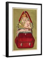 Girl in a Handbag Looking in a Mirror-null-Framed Giclee Print