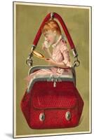 Girl in a Handbag Looking in a Mirror-null-Mounted Giclee Print