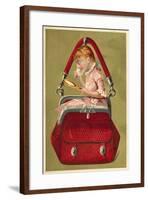 Girl in a Handbag Looking in a Mirror-null-Framed Giclee Print