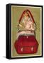 Girl in a Handbag Looking in a Mirror-null-Framed Stretched Canvas