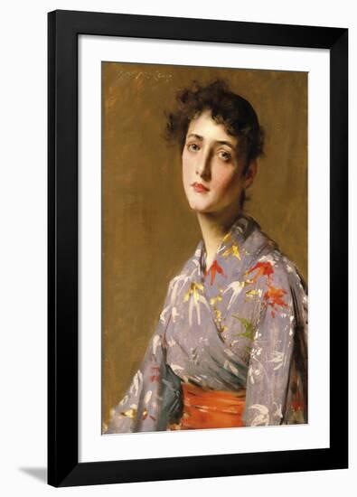 Girl in a Japanese Costume, c.1890-William Merritt Chase-Framed Premium Giclee Print