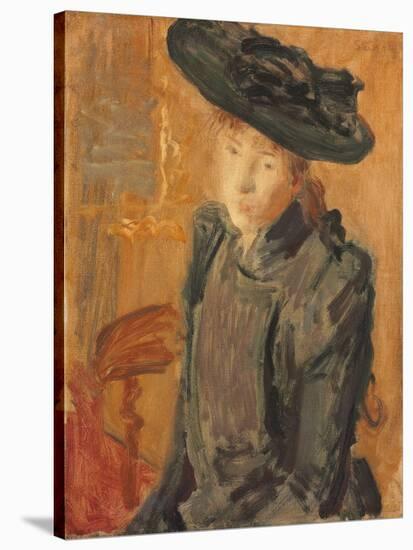Girl in a Large Hat, 1892 (Oil on Canvas)-Philip Wilson Steer-Stretched Canvas