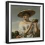 Girl in a Large Hat, c.1645-50-Cesar Boetius van Everdingen-Framed Giclee Print