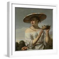 Girl in a Large Hat, c.1645-50-Cesar Boetius van Everdingen-Framed Giclee Print