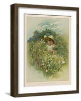 Girl in a Meadow 1889-null-Framed Art Print