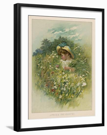 Girl in a Meadow 1889-null-Framed Art Print