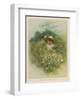 Girl in a Meadow 1889-null-Framed Art Print