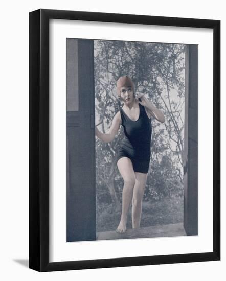 Girl in a One-Piece Bathing Dress-null-Framed Photographic Print