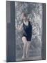 Girl in a One-Piece Bathing Dress-null-Mounted Photographic Print