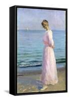 Girl in a Pink Dress, 1914-Michael Peter Ancher-Framed Stretched Canvas