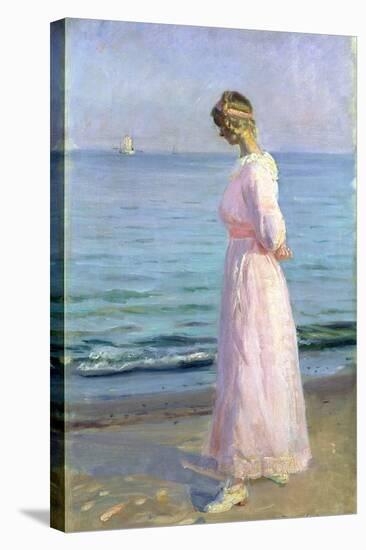 Girl in a Pink Dress, 1914-Michael Peter Ancher-Stretched Canvas