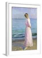 Girl in a Pink Dress, 1914-Michael Peter Ancher-Framed Giclee Print