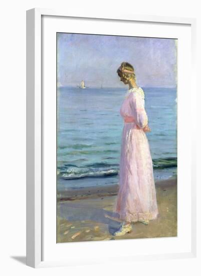 Girl in a Pink Dress, 1914-Michael Peter Ancher-Framed Giclee Print