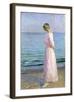 Girl in a Pink Dress, 1914-Michael Peter Ancher-Framed Giclee Print