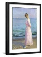 Girl in a Pink Dress, 1914-Michael Peter Ancher-Framed Giclee Print