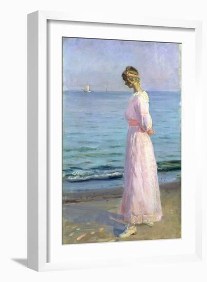 Girl in a Pink Dress, 1914-Michael Peter Ancher-Framed Giclee Print