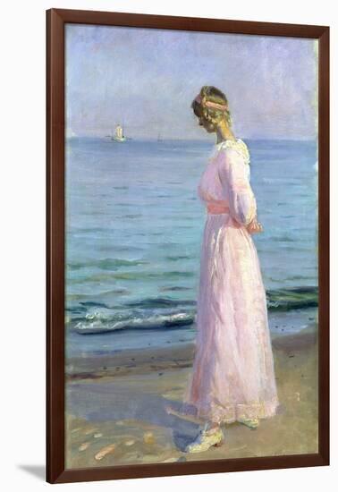 Girl in a Pink Dress, 1914-Michael Peter Ancher-Framed Giclee Print