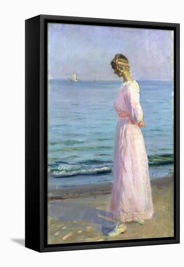 Girl in a Pink Dress, 1914-Michael Peter Ancher-Framed Stretched Canvas