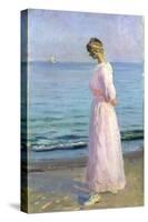 Girl in a Pink Dress, 1914-Michael Peter Ancher-Stretched Canvas