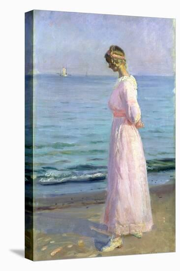 Girl in a Pink Dress, 1914-Michael Peter Ancher-Stretched Canvas