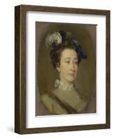 Girl in a Plumed Hat, C.1740-William Hogarth-Framed Giclee Print