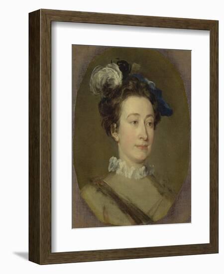 Girl in a Plumed Hat, C.1740-William Hogarth-Framed Giclee Print