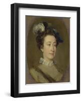 Girl in a Plumed Hat, C.1740-William Hogarth-Framed Giclee Print