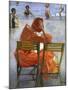 Girl in a Red Dress, Seated by a Swimming Pool-Sir John Lavery-Mounted Premium Giclee Print