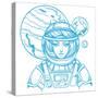 Girl in a Spacesuit for T-Shirt Design or Print. Woman Astronaut. Cosmic Beauty. Martian, Alien Out-filkusto-Stretched Canvas