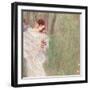 Girl in a White Dress Standing in a Forest-Gustav Klimt-Framed Giclee Print