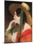 Girl in a Yellow Straw Hat-Friedrich Von Amerling-Mounted Giclee Print