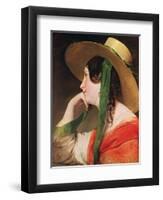 Girl in a Yellow Straw Hat-Friedrich Von Amerling-Framed Giclee Print