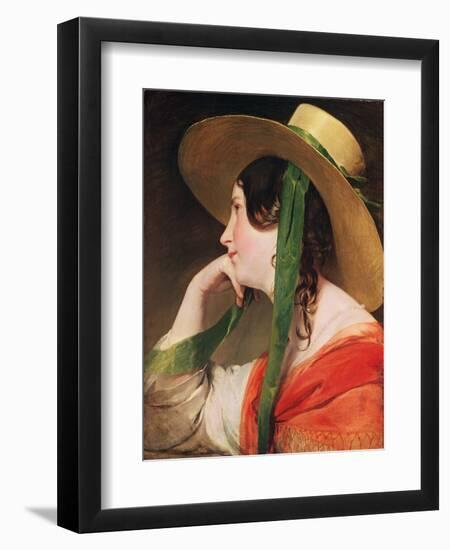 Girl in a Yellow Straw Hat-Friedrich Von Amerling-Framed Giclee Print