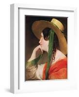 Girl in a Yellow Straw Hat-Friedrich Von Amerling-Framed Giclee Print