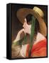 Girl in a Yellow Straw Hat-Friedrich Von Amerling-Framed Stretched Canvas